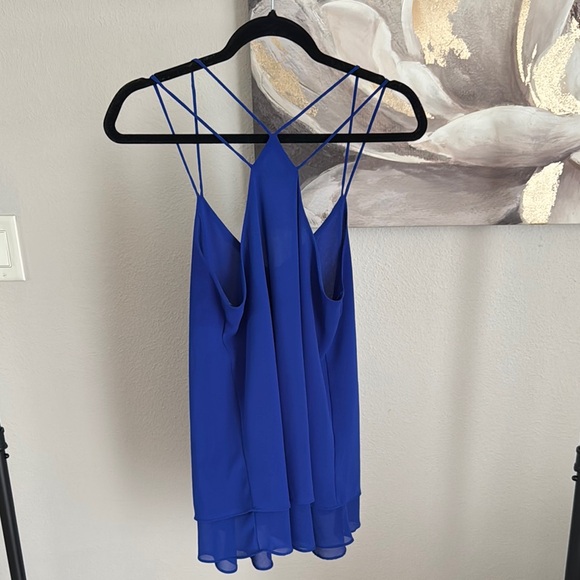 Blue Spaghetti Strap Layered Top - Picture 3 of 5